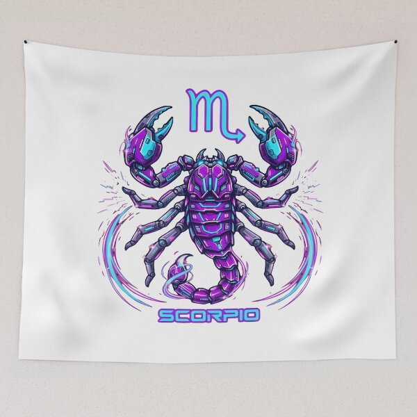 Item preview, Scorpio Neon Purple Cyber Scorpion Glow Zodiac Art designed and sold by Zodiac Celestial Art.
