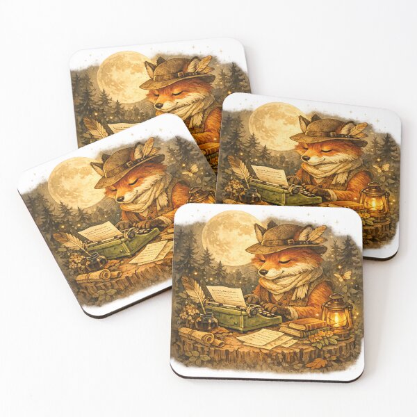 Item preview, Moonlit Poetry Fox Writing Stories designed and sold by Mosslume Studio.