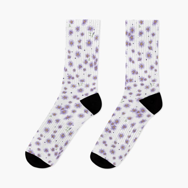Item preview, purple Michaelmas daisies, lilac star-shaped flowers, daisies, wildflowers, floral pattern designed and sold by ArtbySvetik.