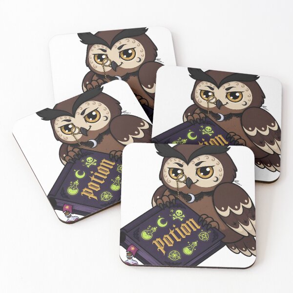 Aperçu de l'œuvre Hibou avec livre de potions créée et vendue par IllumeInk.