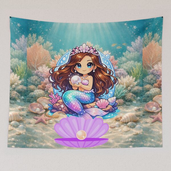 Item preview, Colorful Fantasy Mermaid Wall Art designed and sold by Black Signal.