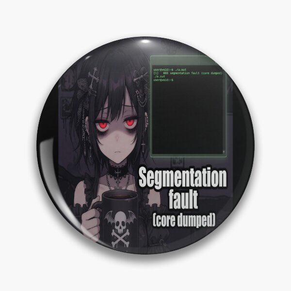 Item preview, Segmentation Fault (Core Dumped) - Goth Anime Programmer 3AM Coding designed and sold by Amber Sky Creations.