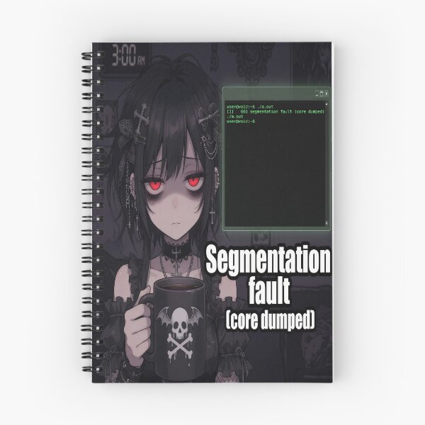 Item preview, Segmentation Fault (Core Dumped) - Goth Anime Programmer 3AM Coding designed and sold by Amber Sky Creations.