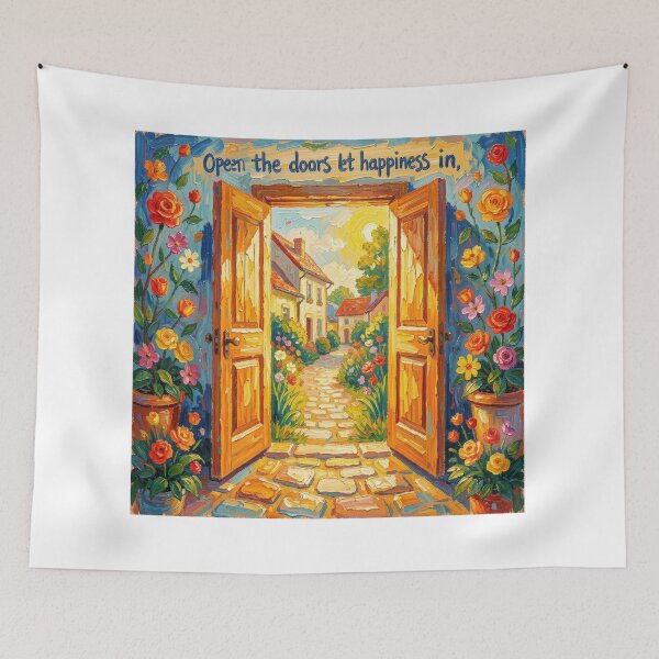 Item preview, Open the doors let happiness in designed and sold by ZeusGallery.