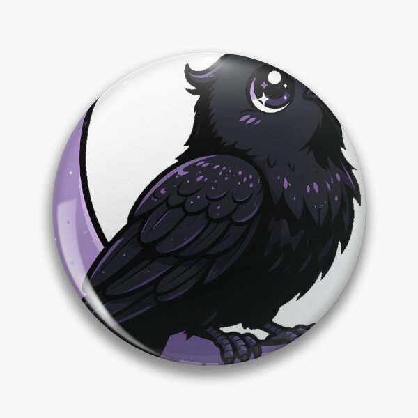 Item preview, Crow with Crescent Moon designed and sold by IllumeInk.
