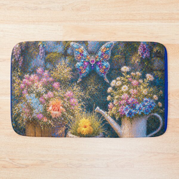 Item preview, FLOWERS BLESS THE BLUE WALL designed and sold by RiverDeeDesigns.