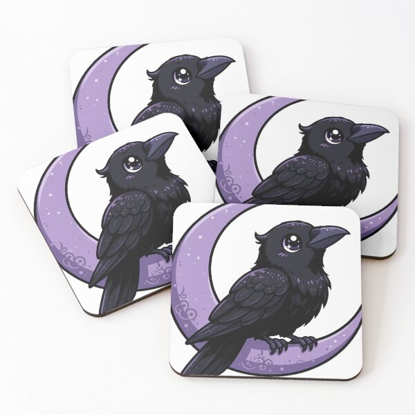 Item preview, Crow with Crescent Moon designed and sold by IllumeInk.