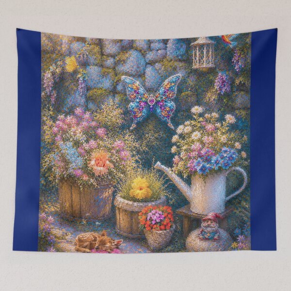 Item preview, FLOWERS BLESS THE BLUE WALL designed and sold by RiverDeeDesigns.