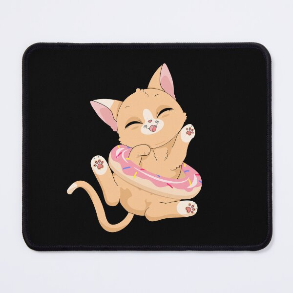Item preview, Cute Ginger Cat in Pink Donut Float designed and sold by MojaDoodles.