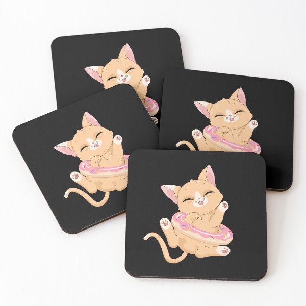 Item preview, Cute Ginger Cat in Pink Donut Float designed and sold by MojaDoodles.
