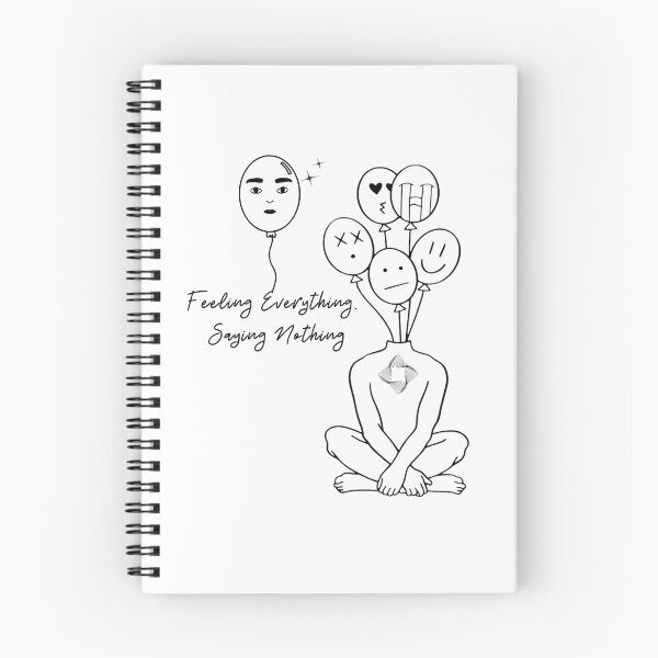 Item preview, Feeling Everything Saying Nothing | Minimalist Mental Health Line Art designed and sold by waikibi ⭐⭐⭐⭐⭐.