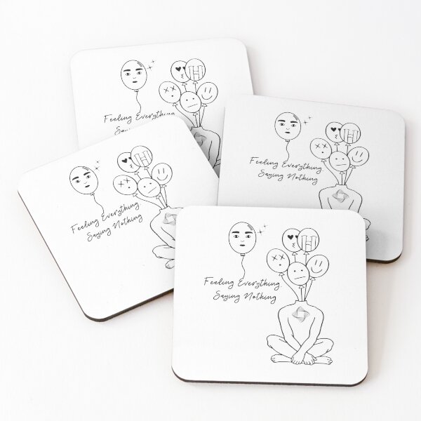 Item preview, Feeling Everything Saying Nothing | Minimalist Mental Health Line Art designed and sold by waikibi ⭐⭐⭐⭐⭐.