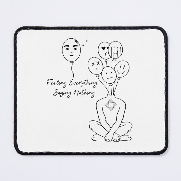Item preview, Feeling Everything Saying Nothing | Minimalist Mental Health Line Art designed and sold by waikibi ⭐⭐⭐⭐.