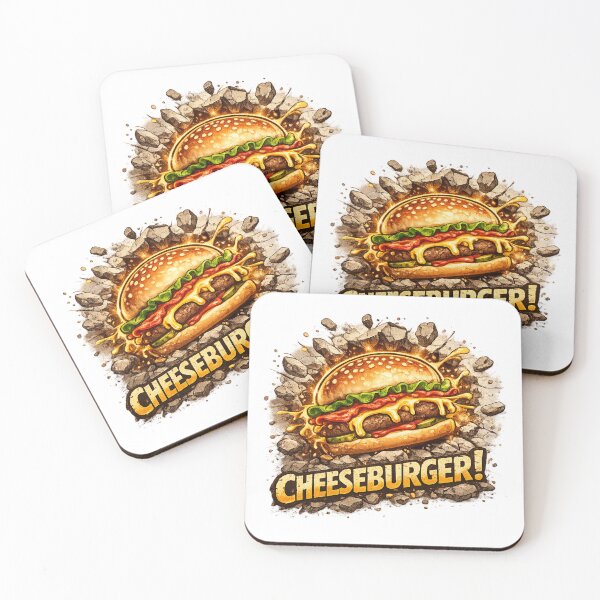 Item preview, Cheeseburger: Rock Explosion Stone Impact Dramatic Burger designed and sold by irfanshikh.