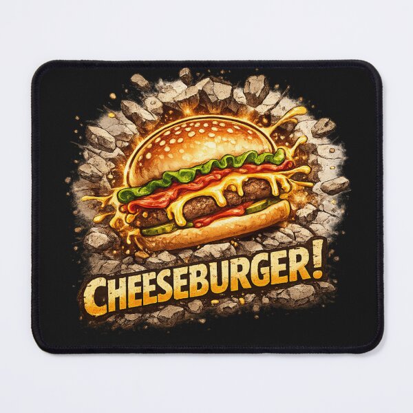 Item preview, Cheeseburger: Rock Explosion Stone Impact Dramatic Burger designed and sold by irfanshikh.