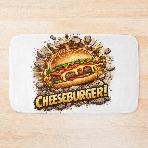 Item preview, Cheeseburger: Rock Explosion Stone Impact Dramatic Burger designed and sold by irfanshikh.
