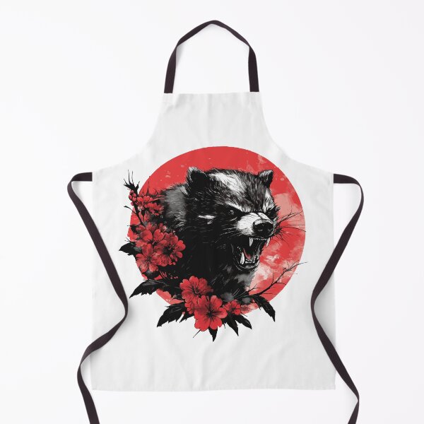 Item preview, Japanese Raccoon Yokai Sakura Red Sun Vintage Anim designed and sold by AbderraimArt.