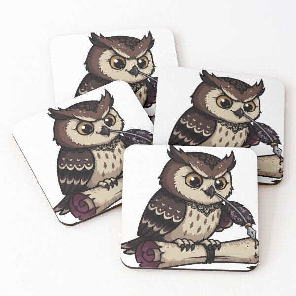 Item preview, Owl with Quill and Scroll designed and sold by IllumeInk.