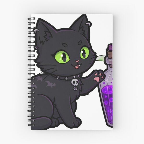 Item preview, Black Cat with Potion Vial designed and sold by IllumeInk.