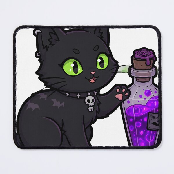 Item preview, Black Cat with Potion Vial designed and sold by IllumeInk.