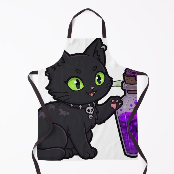 Item preview, Black Cat with Potion Vial designed and sold by IllumeInk.