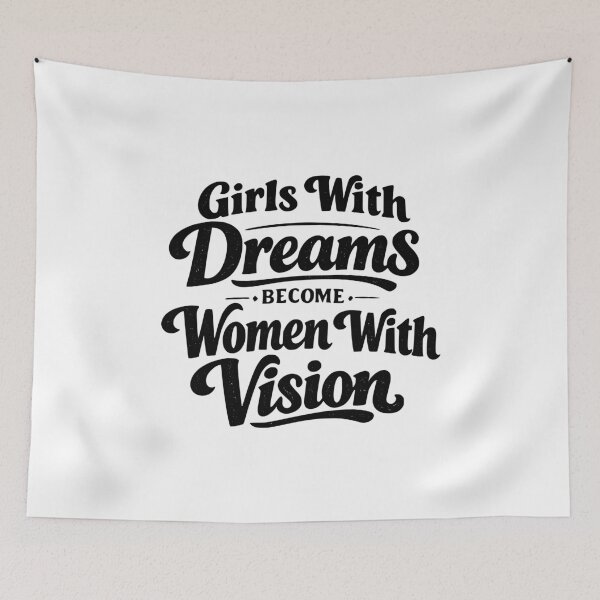 Item preview, Girls with Dreams Become Women with Vision Shirt | Inspirational Feminist Quote Vintage Retro Typography Gift designed and sold by Velora Printss.