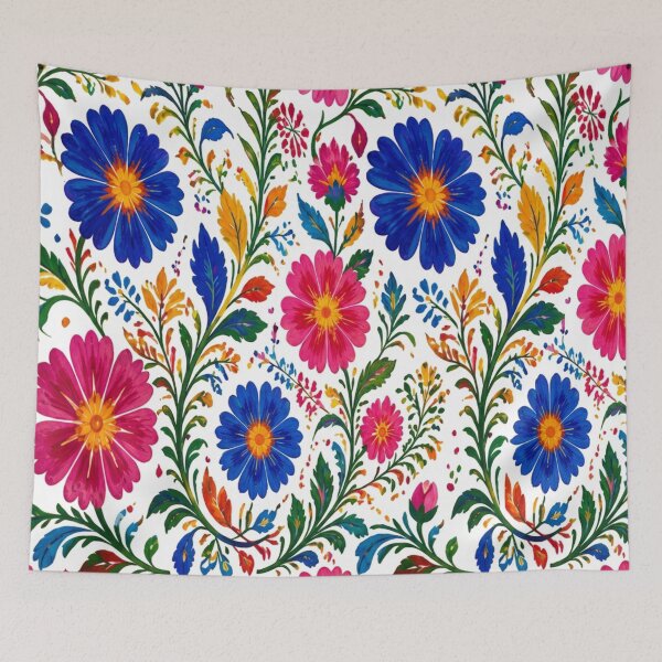Item preview, Vibrant Mexican Folk Floral Seamless Pattern designed and sold by lavanya11.