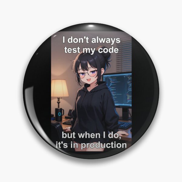 Item preview, I Don't Always Test My Code - But When I Do It's In Production | Anime Linux Girl designed and sold by Amber Sky Creations.