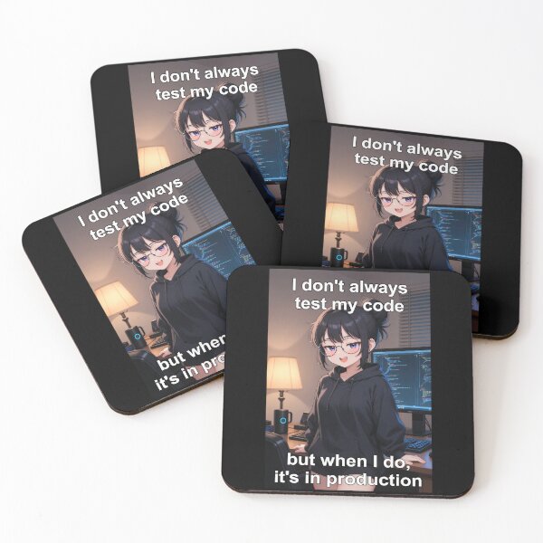 Item preview, I Don't Always Test My Code - But When I Do It's In Production | Anime Linux Girl designed and sold by Amber Sky Creations.