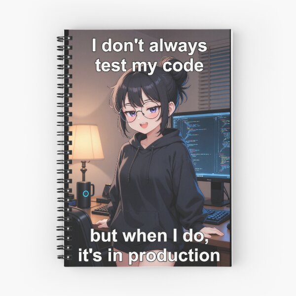 Item preview, I Don't Always Test My Code - But When I Do It's In Production | Anime Linux Girl designed and sold by Amber Sky Creations.