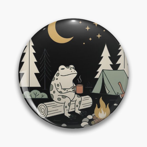 Item preview, Happy Camper Frog Shirt – Adorable Frog Camping in the Forest Campfire Marshmallow Adventure designed and sold by The Design Trendz.