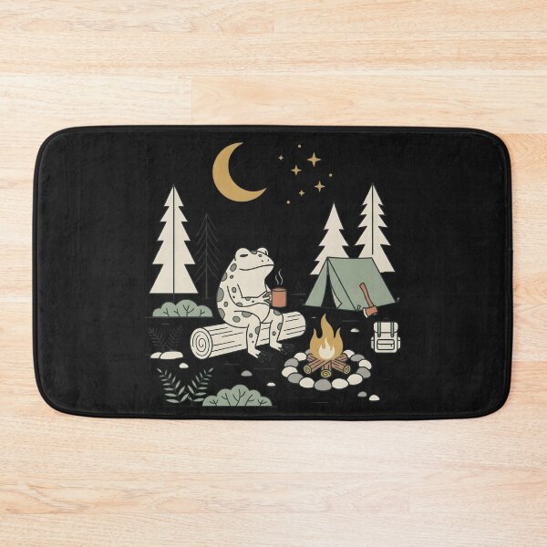 Item preview, Happy Camper Frog Shirt – Adorable Frog Camping in the Forest Campfire Marshmallow Adventure designed and sold by The Design Trendz.