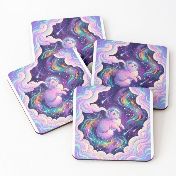 Item preview, Cute Cosmic Space Cat and Dog Moon Aesthetic Poster  designed and sold by littleearty.