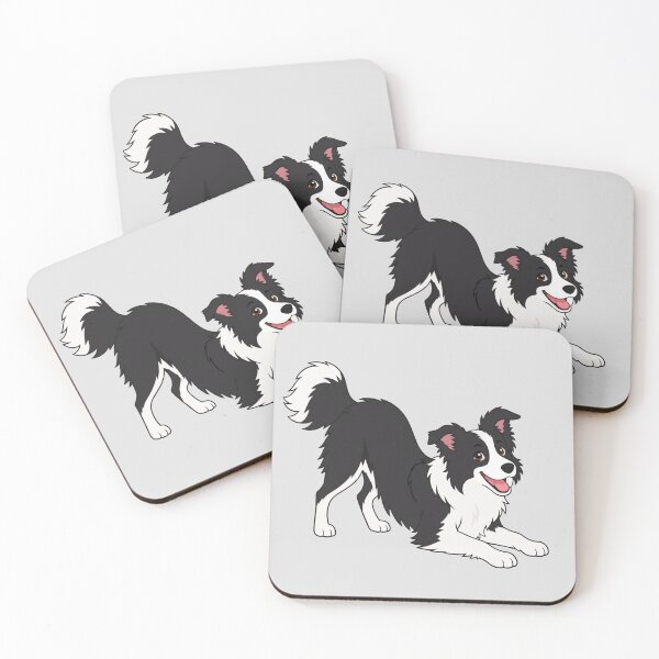 Item preview, Cheerful cartoon style image of a happy border collie  designed and sold by Stef Ringoot, cartoons and illustrations.