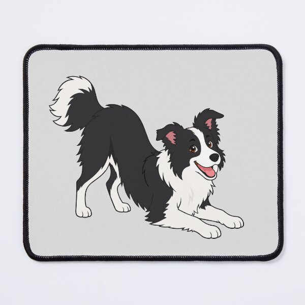 Item preview, Cheerful cartoon style image of a happy border collie designed and sold by Stef Ringoot, cartoons and illustrations.