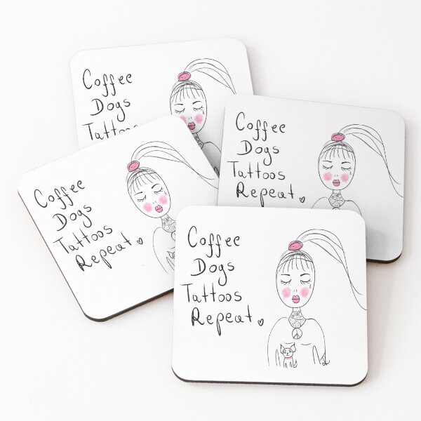 Item preview, coffee, dogs, tattoo repeat designed and sold by Kasia1987t.