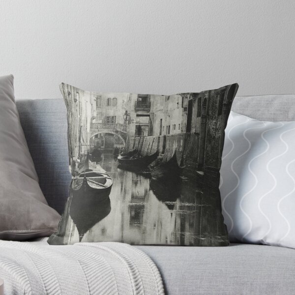 Item preview, 1894 Vintage A Venetian Canal black and white photographic landscape art print by Alfred Stieglit designed and sold by Astrid Arkhangelsky.