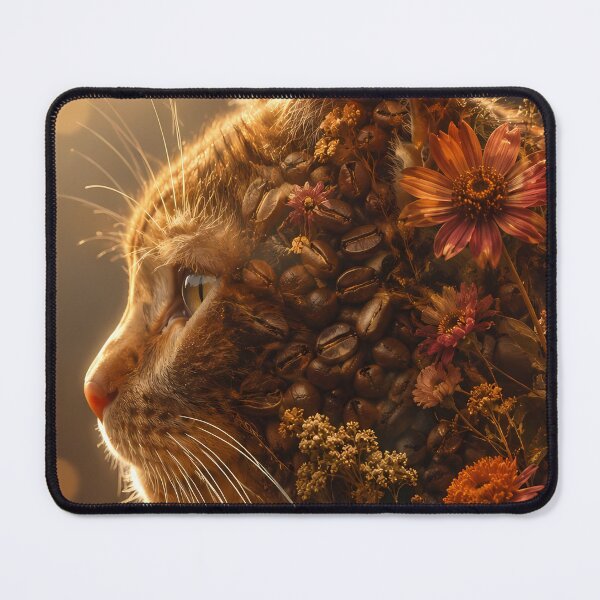Item preview, Cozy Coffee Cat Autumn Floral Art designed and sold by Moodprint5.