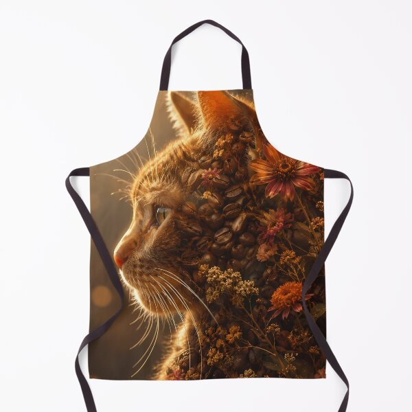 Item preview, Cozy Coffee Cat Autumn Floral Art designed and sold by Moodprint5.