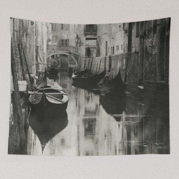 Item preview, 1894 Vintage A Venetian Canal black and white photographic landscape art print by Alfred Stieglit designed and sold by Astrid Arkhangelsky.