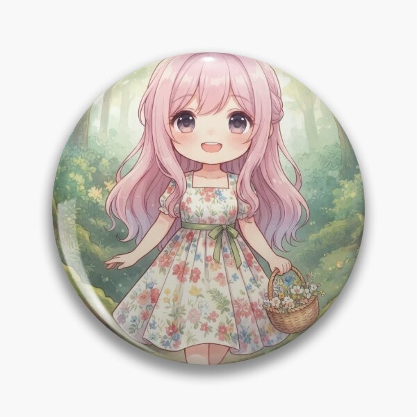 Item preview, Girl Walking In Forest With Flower Basket designed and sold by Azurart2.