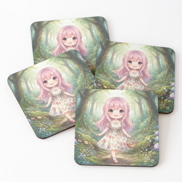 Item preview, Girl Walking In Forest With Flower Basket designed and sold by Azurart2.