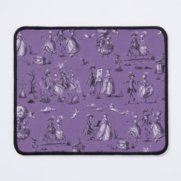 Item preview, DANSE MACABRE TOILE - AUBERGINE & IVORY ON DUSTY LAVENDER designed and sold by FISCHKANDI DESIGN STUDIO.