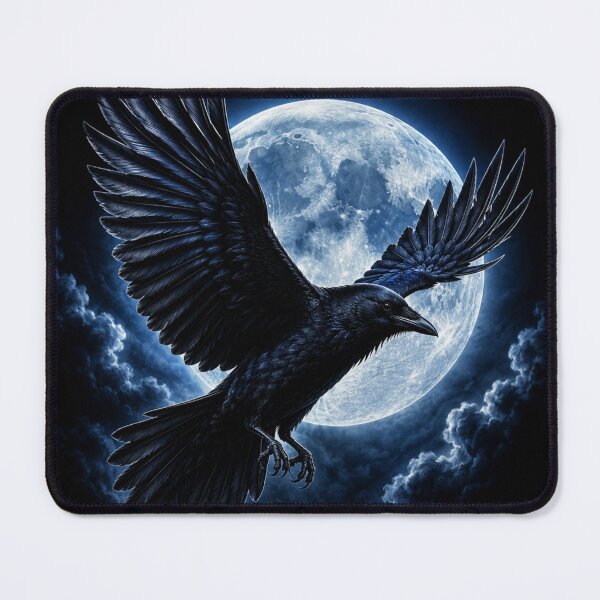 Item preview, Midnight Raven in Flight Under the Full Moon designed and sold by Witch Joseph.