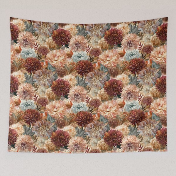 Item preview, Stunning Dahlias Print  - Retro Flower Floral  - Unique Gifts designed and sold by RoyalStarsPatts.