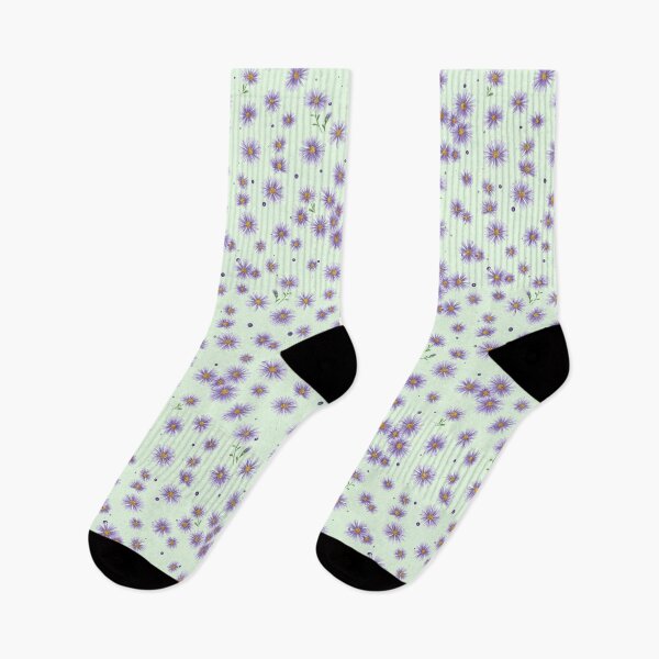 Item preview, Lama, no problem, purple Michaelmas daisies, lilac star-shaped flowers, daisies, wildflowers, floral pattern. designed and sold by ArtbySvetik.