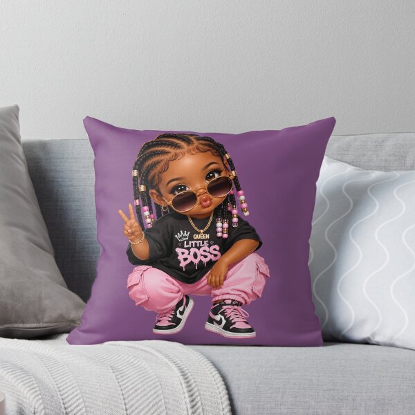 Item preview, Little Boss Chibi Girl | Cute Black Toddler Streetwear | Pink Cargo Pants | Fashion Kawaii Illustration designed and sold by MissDJLI.