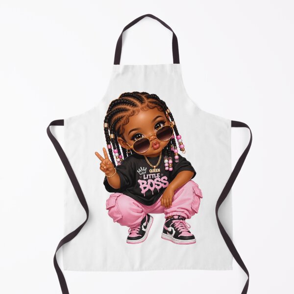 Item preview, Little Boss Chibi Girl | Cute Black Toddler Streetwear | Pink Cargo Pants | Fashion Kawaii Illustration designed and sold by MissDJLI.