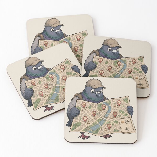 Item preview, Funny Pigeon Crumb Map Sticker Urban Bird Food Hunter Explorer Gift designed and sold by SimplePoDesign.
