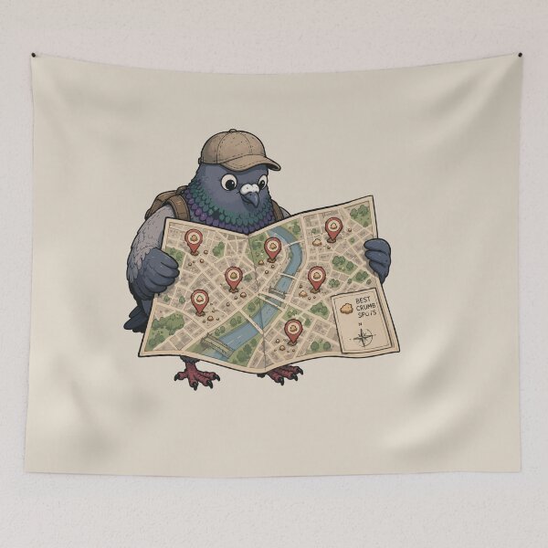 Item preview, Funny Pigeon Crumb Map Sticker Urban Bird Food Hunter Explorer Gift designed and sold by SimplePoDesign.